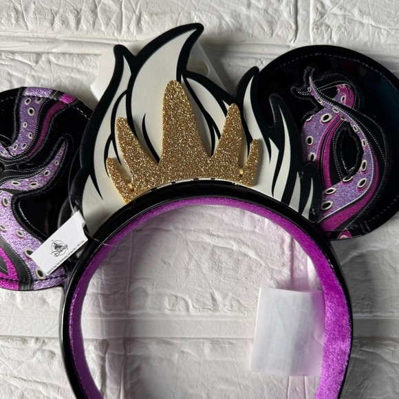 New Disney Ears Ursula Little Mermaid Black Purple Gold Glitter Headband main image 6